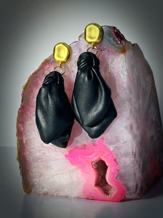 Leather Petal Earrings